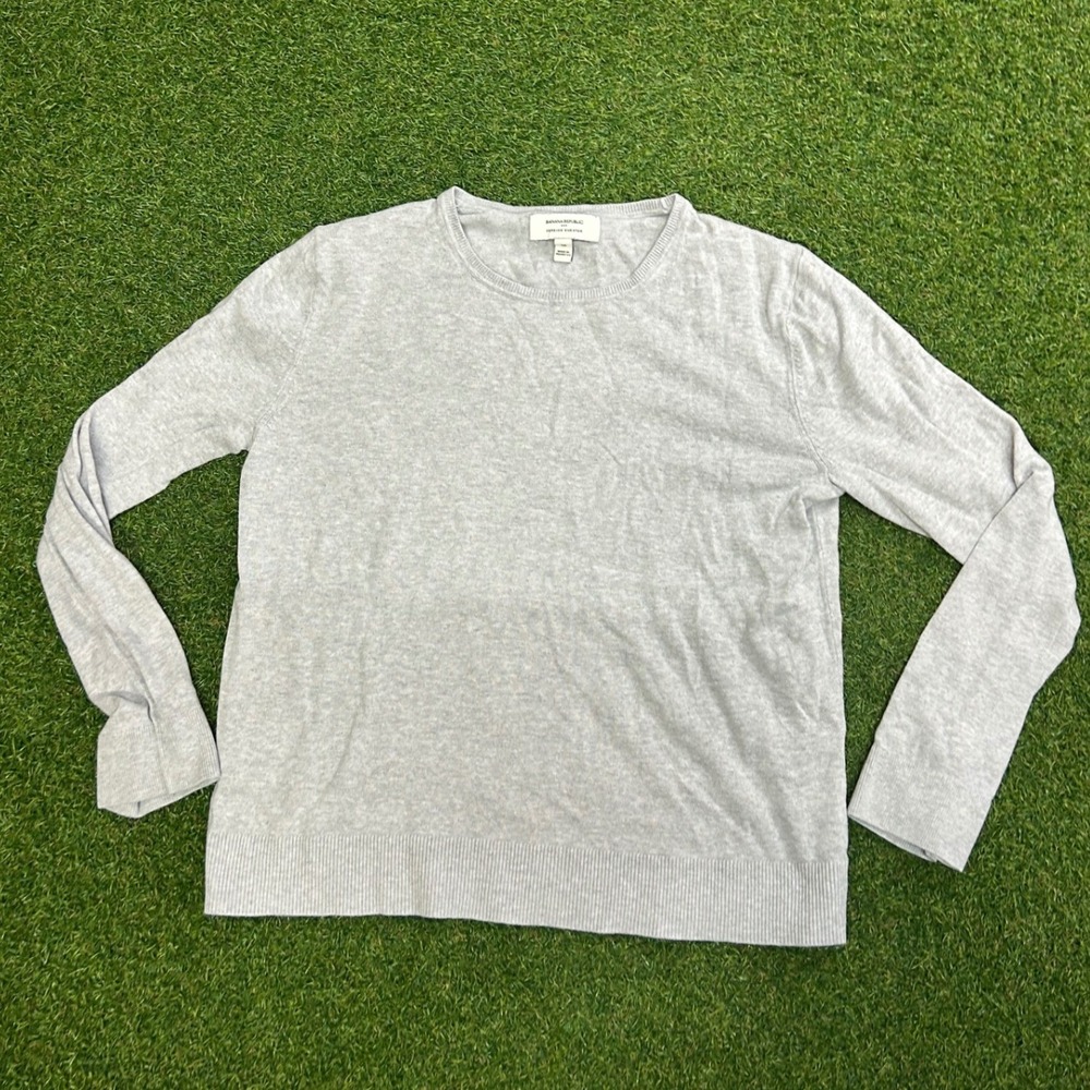 Banana Republic Forever Sweater Womens Medium Grey Crewneck Pullover R9LIBA13